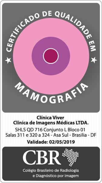 Selo Padrão Ouro Mamografia Clinica Viver