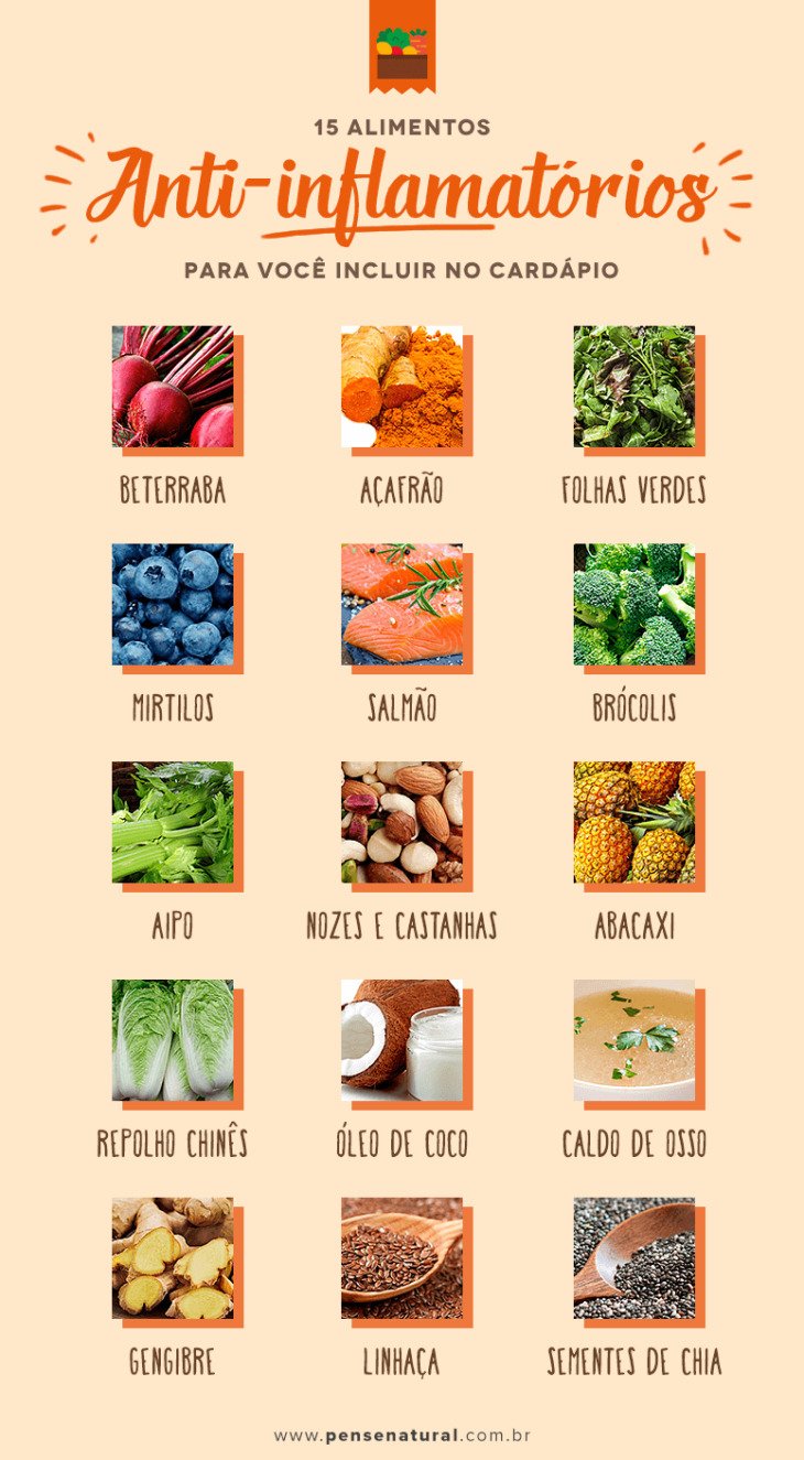 alimentos anti-inflamatórios e antioxidantes